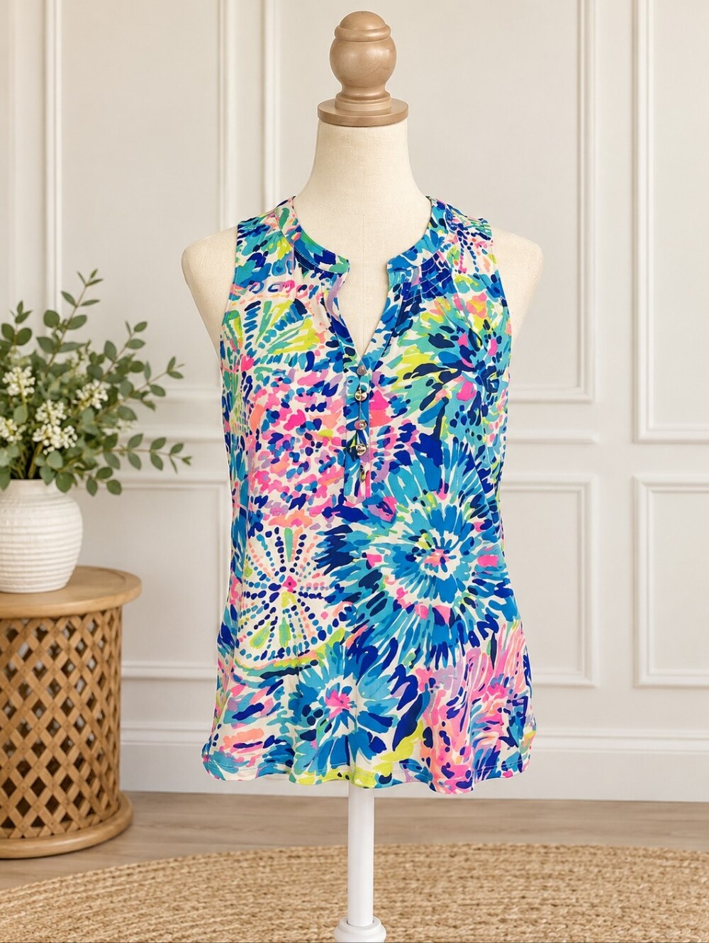 Lilly Pulitzer Sleeveless Elsa Top Multicolor Print Size Small